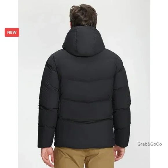 Men's Down Puffer Jacket 700 Fill Insulated Winter Coat Water-Repellent